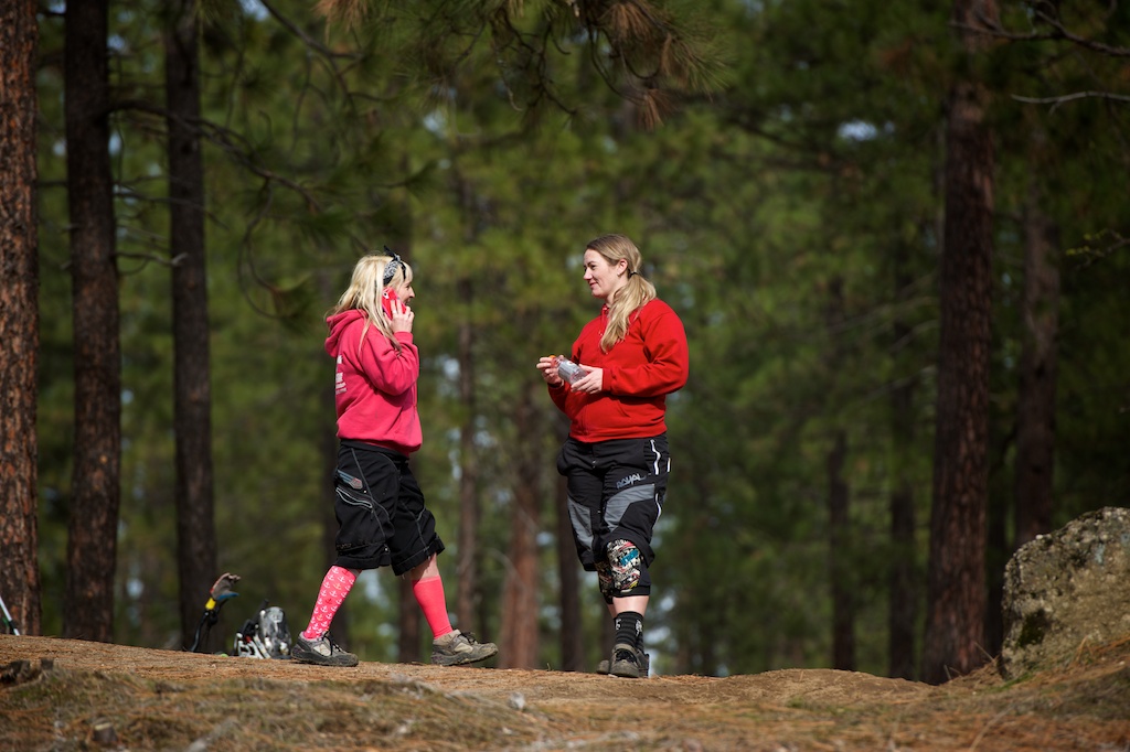 Enjoying a Break from the Trail Buiilding