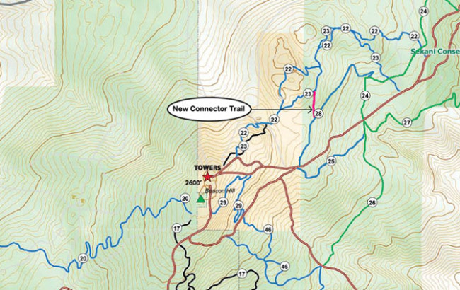 Map of New Spokane Mountain Bike Trail