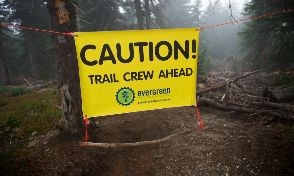 Trail Crew Ahead Sign