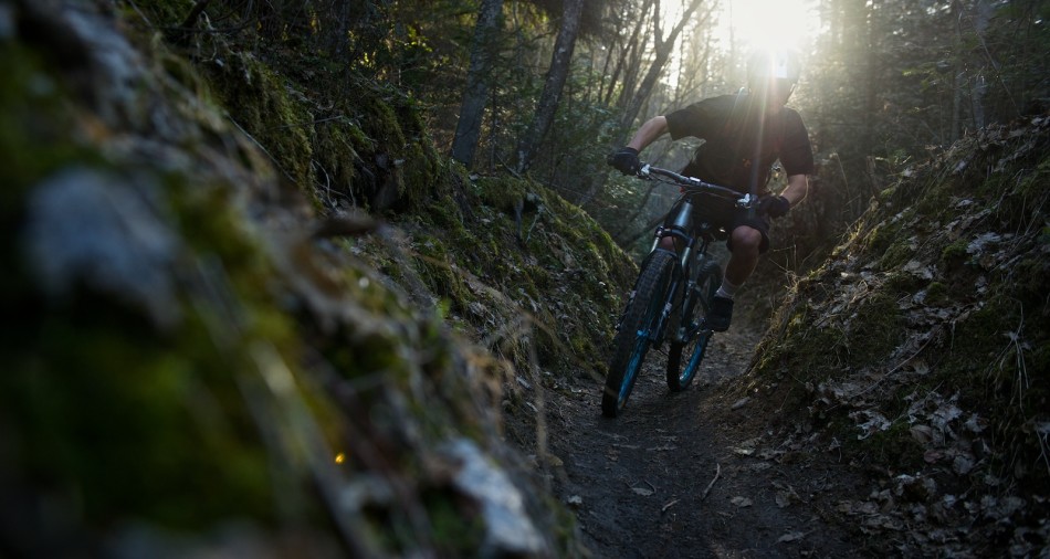 Mountain Biking at Iller Creek Conservation Area, Spokane, WA.