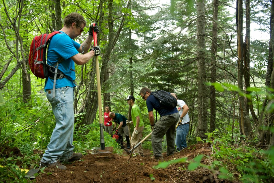 Trail Building at Mt. Spokane During Evergreen East's Warm Up Mt. Spokane Benefit Event