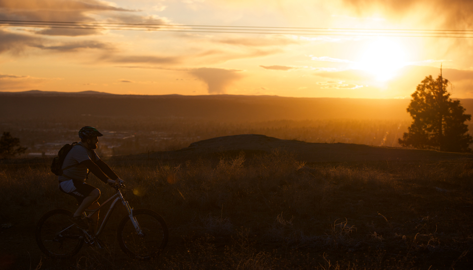 Spokane Bike Ride at Sunset.