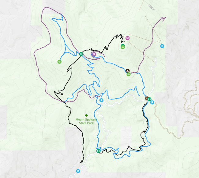 Mount Spokane Mountain Bike Trail Map